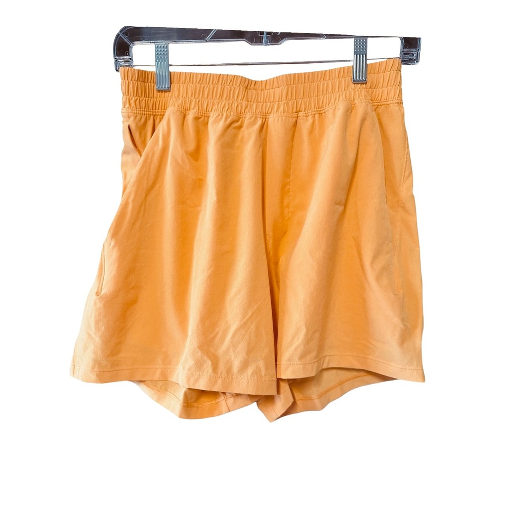 Lululemon Orange Running Shorts Size Small High Rise Stretch Mesh Zip Pocket